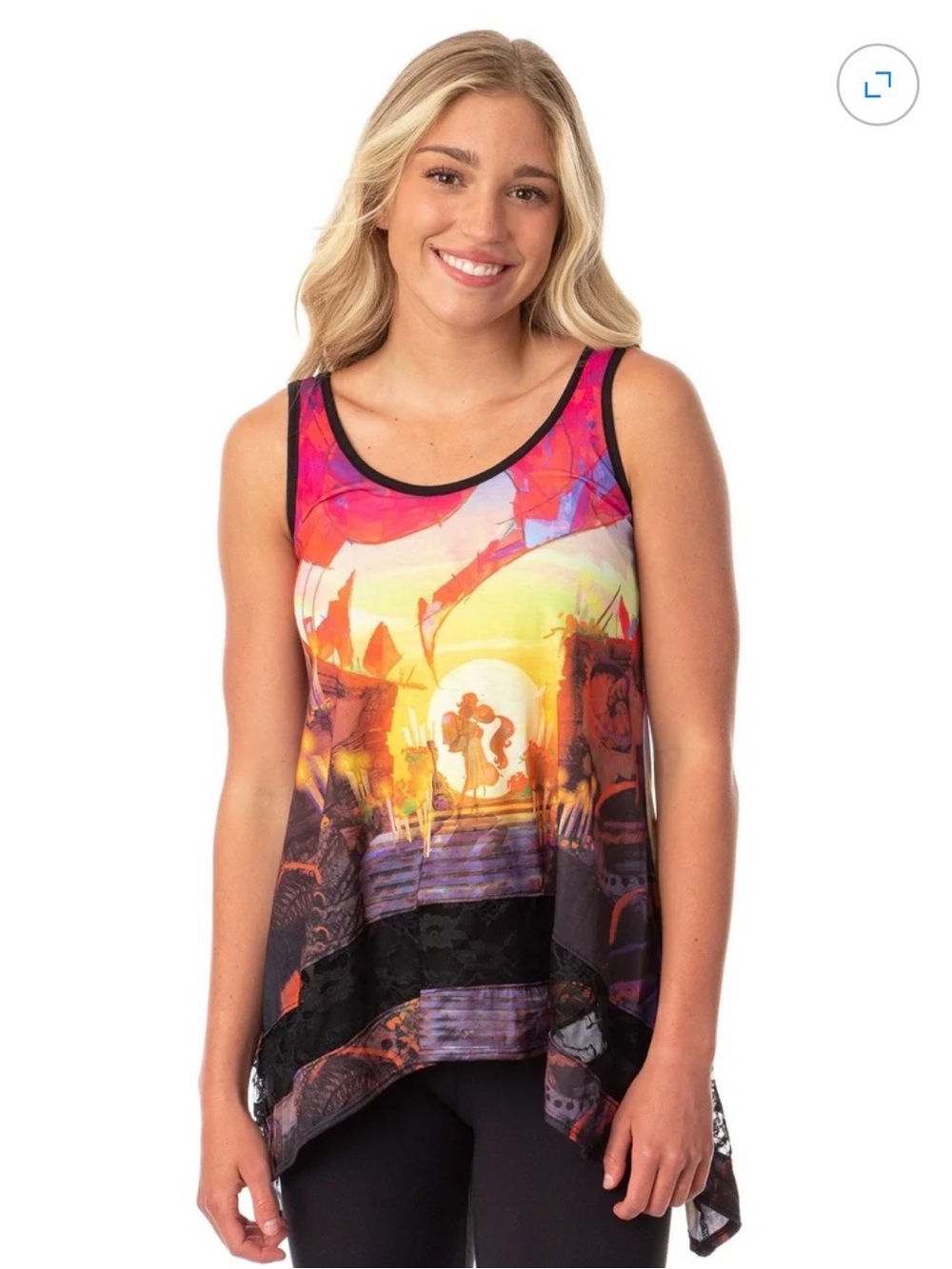 Book of Life Multicolor Graphic Tank Top with Sunset Scene - Picture 1 of 4